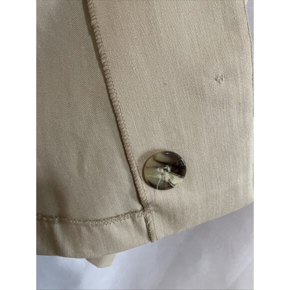 Women’s Cortelle Jacket 42 Beige 3/4 Sleeve Large Buttons Cotton Polyester - Picture 5 of 8